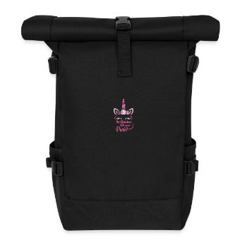 Im Oktober tragen wir Rosa - Rolltop Rucksack - Schwarz - Vorne