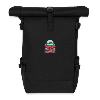 Camping is my favorite sport Nature Outdoor Mountain - Roll Top Backpack - black - Front