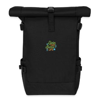 KRANKENSCHWESTER Livin That Nurse Life - Roll Top Backpack - black - Front