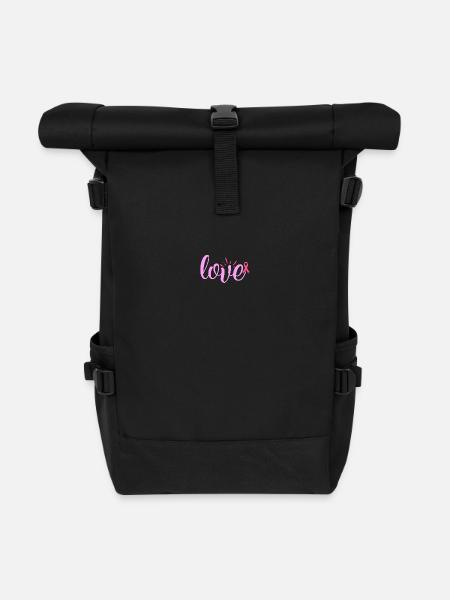 Liebe - Rolltop Rucksack - Schwarz