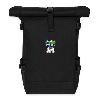 Niveau 1ST GRADE restez calme et jouez - Sac à dos roll top - noir - Devant
