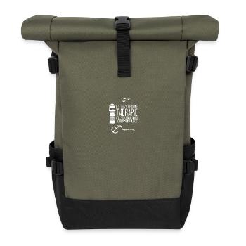 I don't need therapy according to SCHIERMONNIKOOG - Roll Top Backpack - olive/black - Front