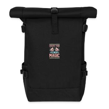 Erschaffe deine eigene Magie Unicorn - Rolltop Rucksack - Schwarz - Vorne