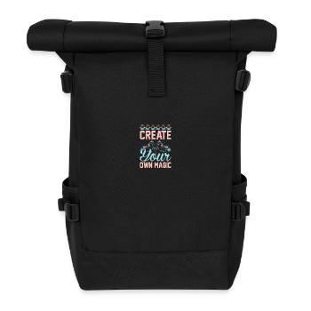 Erschaffe deine eigene Magie Unicorn - Rolltop Rucksack - Schwarz - Vorne