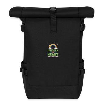 Licorne Einhorn au cœur - Sac à dos roll top - noir - Devant