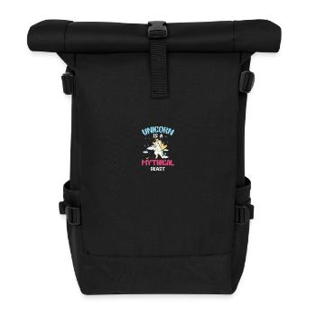 Unicorn mythical creature - Roll Top Backpack - black - Front