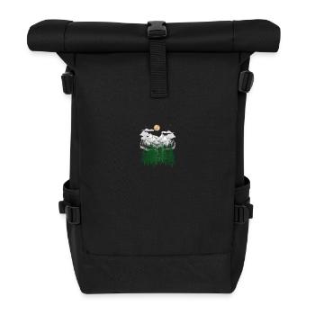 Gebirge Wald Natur Berge Fichten Baum - Rolltop Rucksack - Schwarz - Vorne