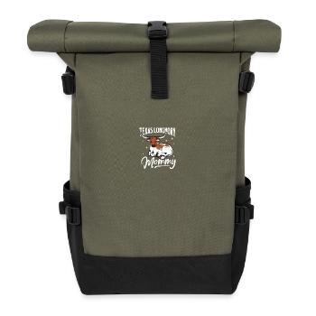 Texas Longhorn Mommy - Texas Longhorn Beef - Roll Top Backpack - olive/black - Front