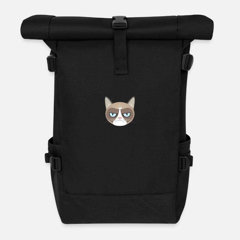 Grumpy Cat - Roll Top Backpack - black