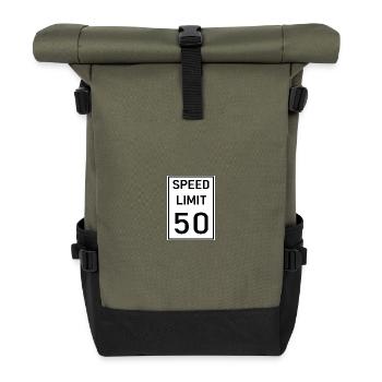 50 - Rolltop Rucksack - Olive/Schwarz - Vorne