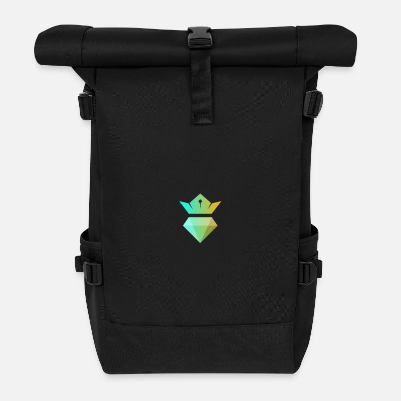 Couronne dégradée sur diamant - Sac à dos roll top - noir