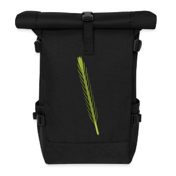 Rosemary Botanical Illustration - Roll Top Backpack - black - Front