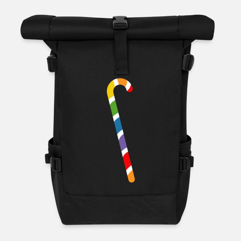 Regenbogen Zuckerstange LGBT lgbtqi queer - Rolltop Rucksack - Schwarz