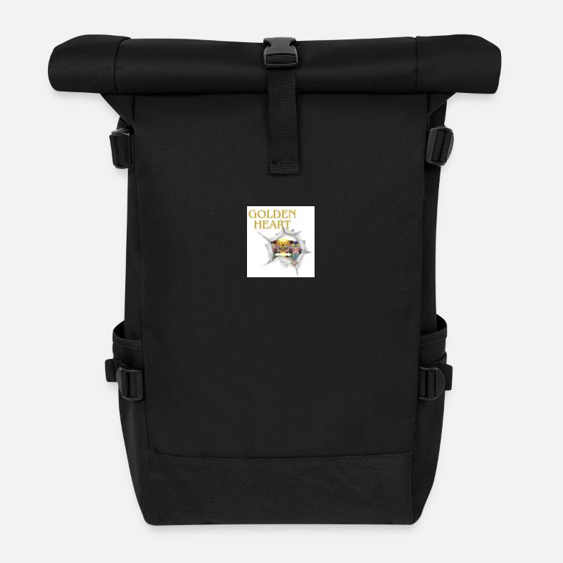 Golden Heart - Blick ins ADHS Herz - Rolltop Rucksack - Schwarz