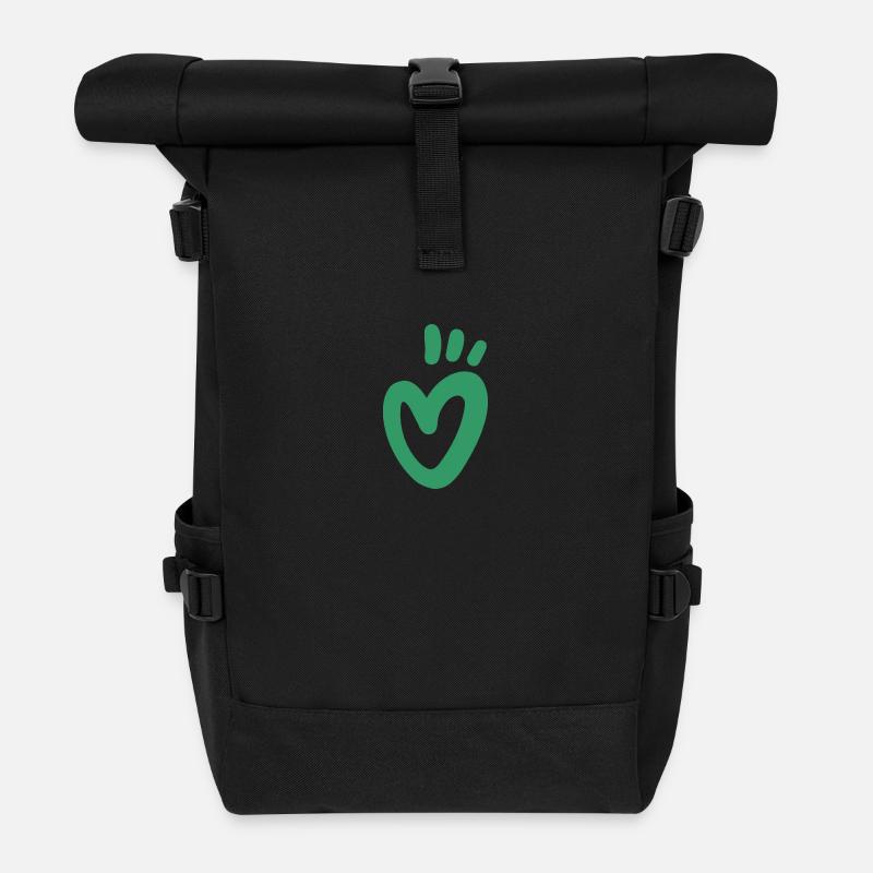 Heart T-shirt - Roll Top Backpack - black