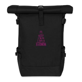 Keep Calm Tierarzt cool Tierarzt Geschenk - Rolltop Rucksack - Schwarz - Vorne