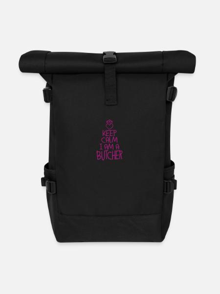 Keep Calm Metzger cool Metzger Geschenk - Rolltop Rucksack - Schwarz