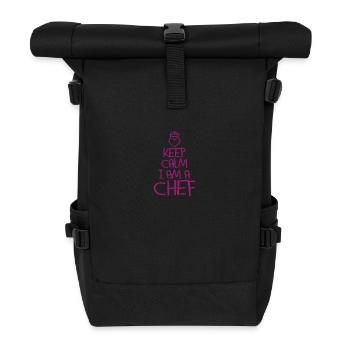 Keep Calm Chef Cool Chef Gift - Roll Top Backpack - black - Front