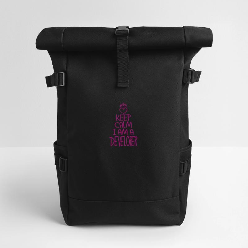 Keep Calm Software Developer Cool Gift Roll Top Backpack