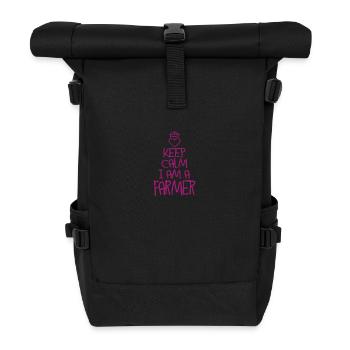 Keep Calm Landwirt cool Geschenk Bauer - Rolltop Rucksack - Schwarz - Vorne