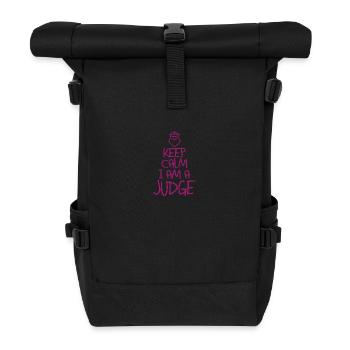 Keep Calm Judge cool Richter Geschenk - Rolltop Rucksack - Schwarz - Vorne