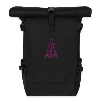 Keep Calm Model cool Model Geschenk - Rolltop Rucksack - Schwarz - Vorne
