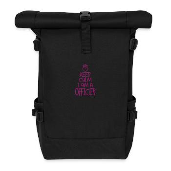 Keep Calm Offizier cool Offizier Geschenk - Rolltop Rucksack - Schwarz - Vorne