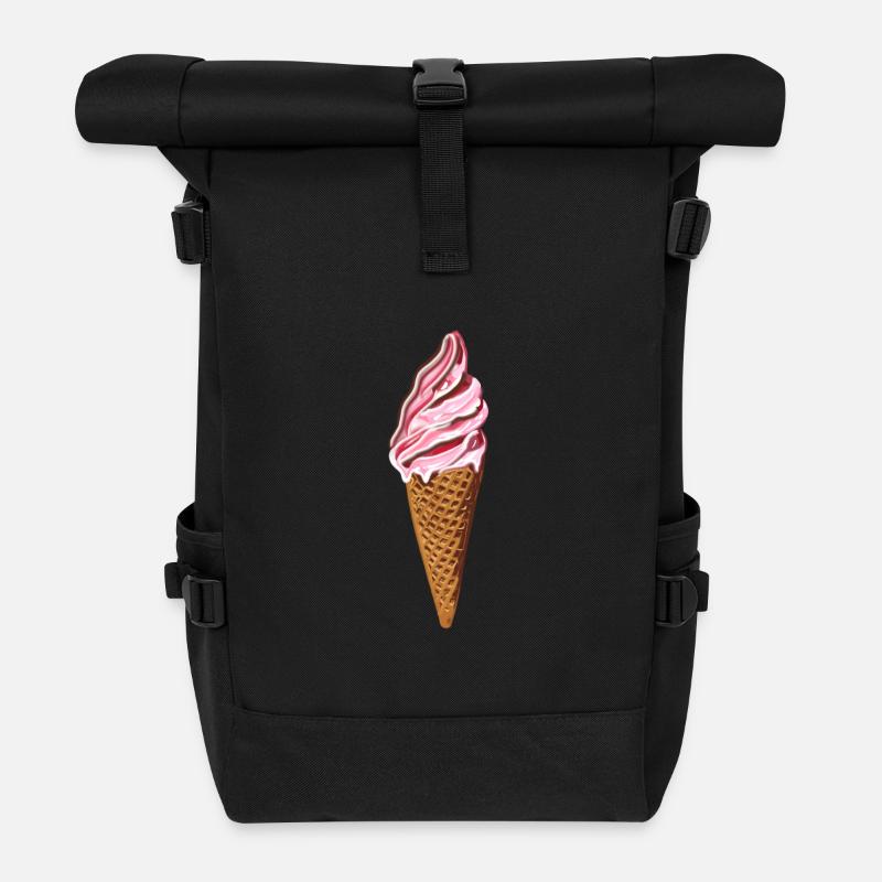 Eiswaffel - Rolltop Rucksack - Schwarz