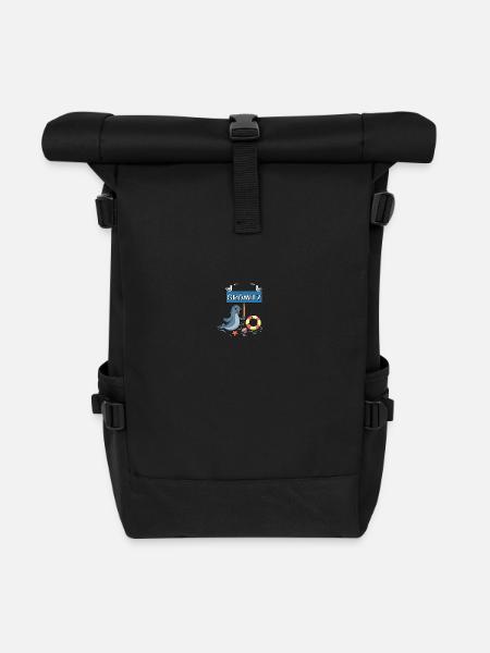 Moin Moin - Seebad Grömitz - Rolltop Rucksack - Schwarz