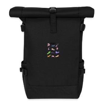 Divers axolotls kawaii - Sac à dos roll top - noir - Devant