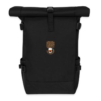 Erfolgreich nur mit Caffè macchiato - Rolltop Rucksack - Schwarz - Vorne