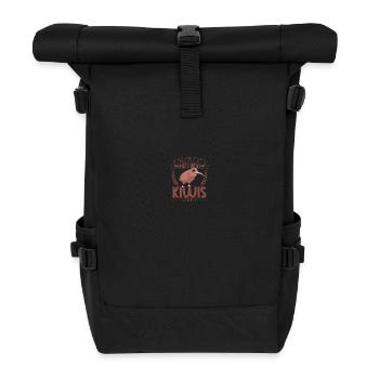 Federn und Freude - Kiwi - Rolltop Rucksack - Schwarz - Vorne