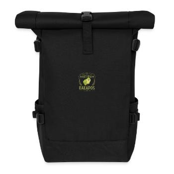 Feathers and Joy - Kakapo - Roll Top Backpack - black - Front