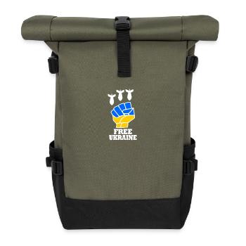 Ukraine - Roll Top Backpack - olive/black - Front