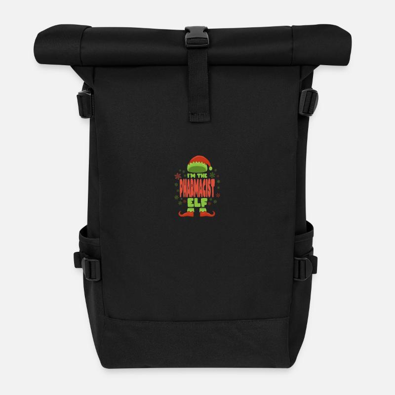 Pharmacien lutin de Noël - Sac à dos roll top - noir