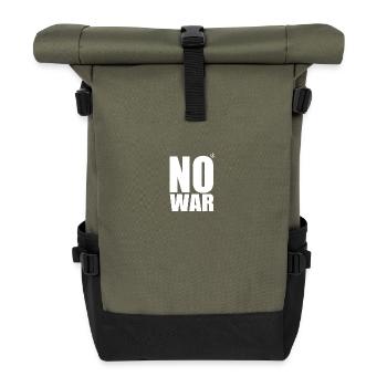 No war - Rolltop Rucksack - Olive/Schwarz - Vorne