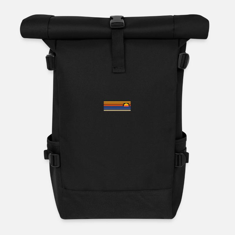 Sonnenuntergang am Strand - Rolltop Rucksack - Schwarz