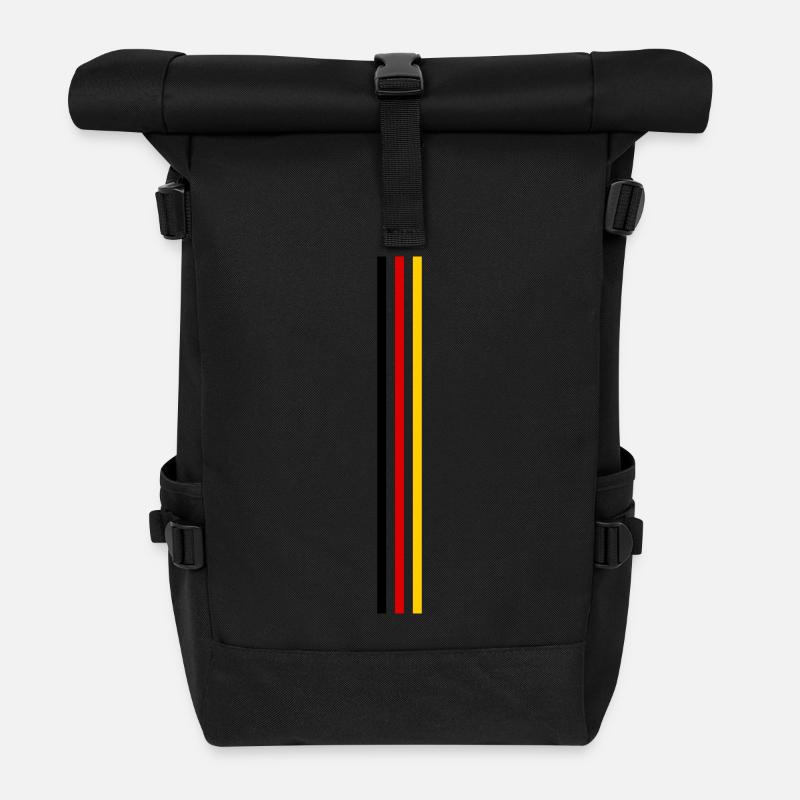 Allemagne Coupe du Monde trois bandes - Sac à dos roll top - noir