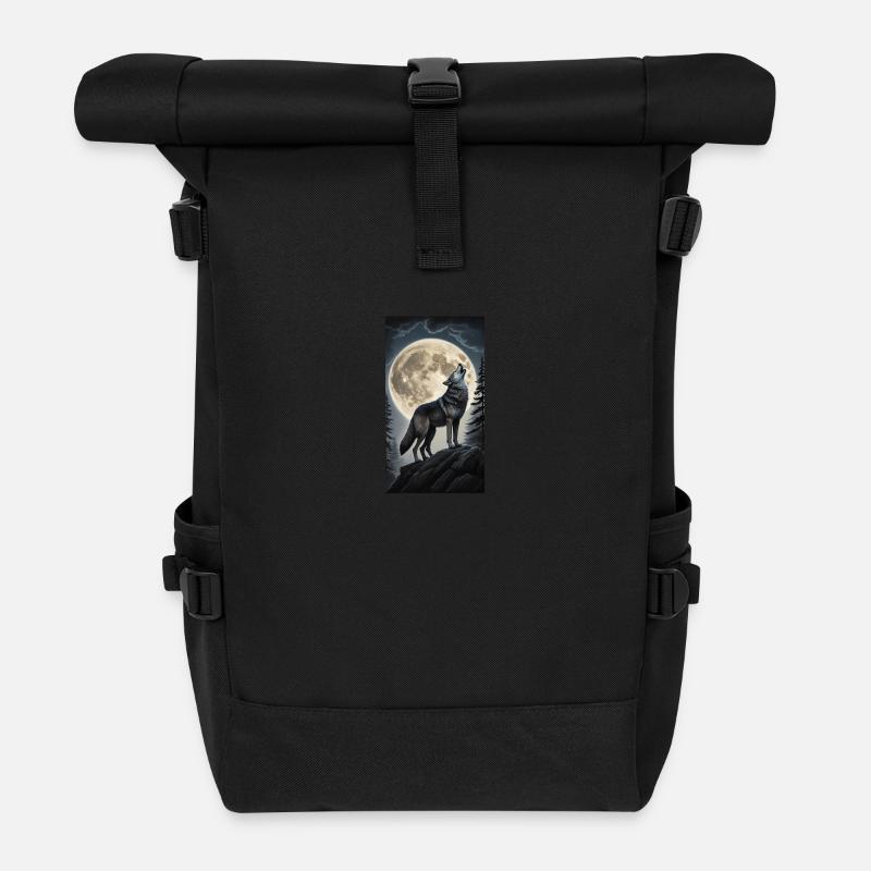 Wolf - Rolltop Rucksack - Schwarz