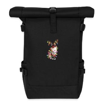 Chat Birman de Noël - Drôle de renne Noël Kitty - Sac à dos roll top - noir - Devant