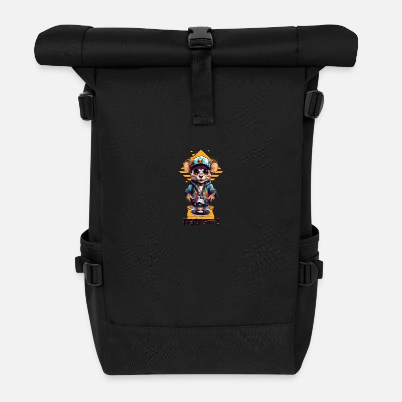 DJ Ratte - Rolltop Rucksack - Schwarz