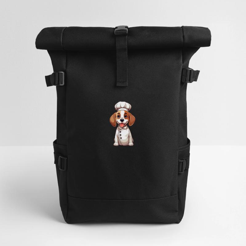 Cute Beagle Chef Comic Design Roll Top Backpack