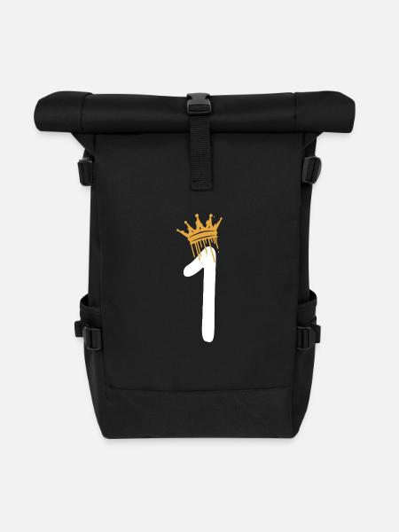 1 - Roll Top Backpack - black