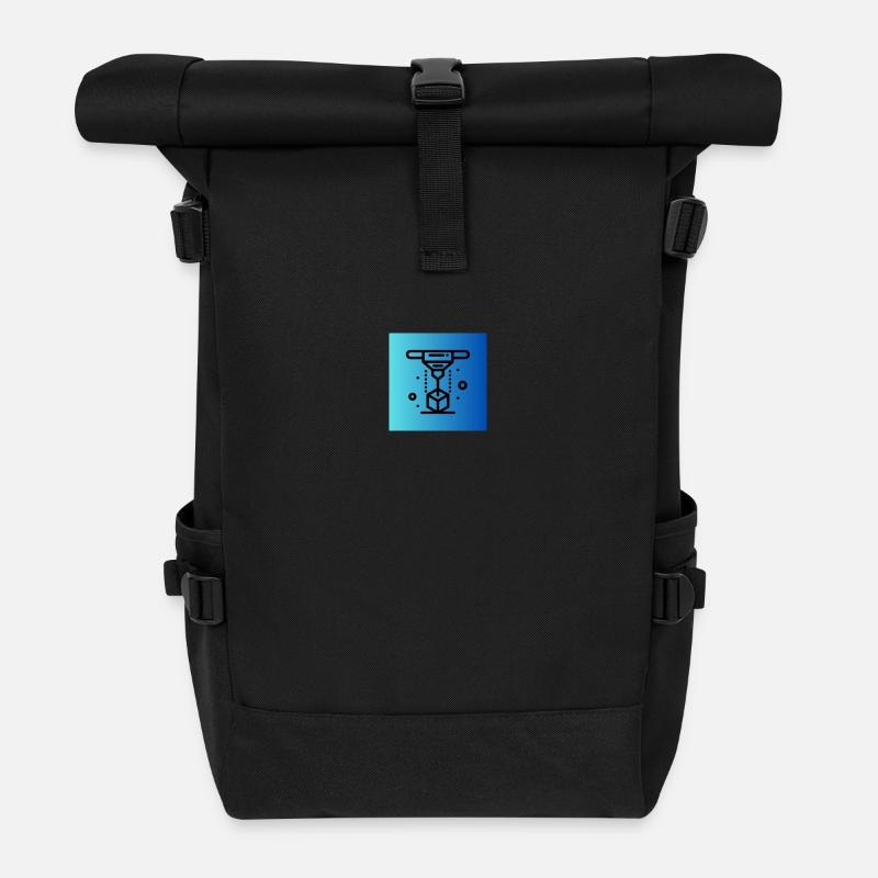 3D Druck - Rolltop Rucksack - Schwarz