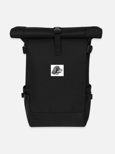 Gordon Setter Aufkleber - Rolltop Rucksack - Schwarz