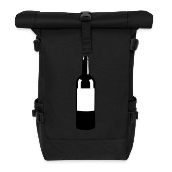 Wine Bottle - Roll Top Backpack - black - Front