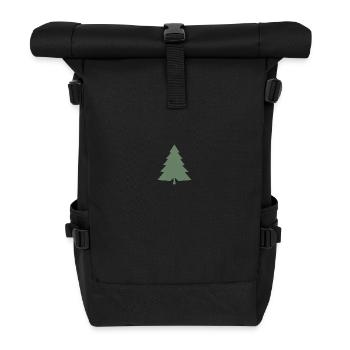 Grüner Tannenbaum Weihnachtsbaum Silhouette - Rolltop Rucksack - Schwarz - Vorne