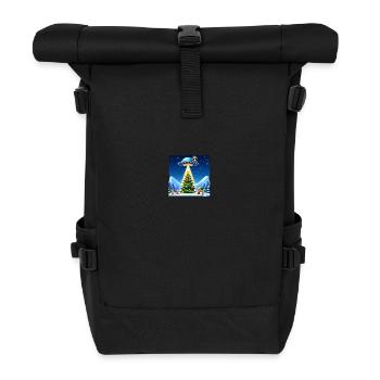 Christmas Alien UFO Imp Abduction - Roll Top Backpack - black - Front
