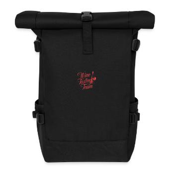 Weinverkostung Team Grafik Design - Rolltop Rucksack - Schwarz - Vorne
