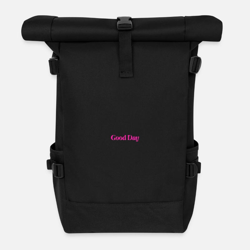Happy Day Pink Retro - Rolltop Rucksack - Schwarz